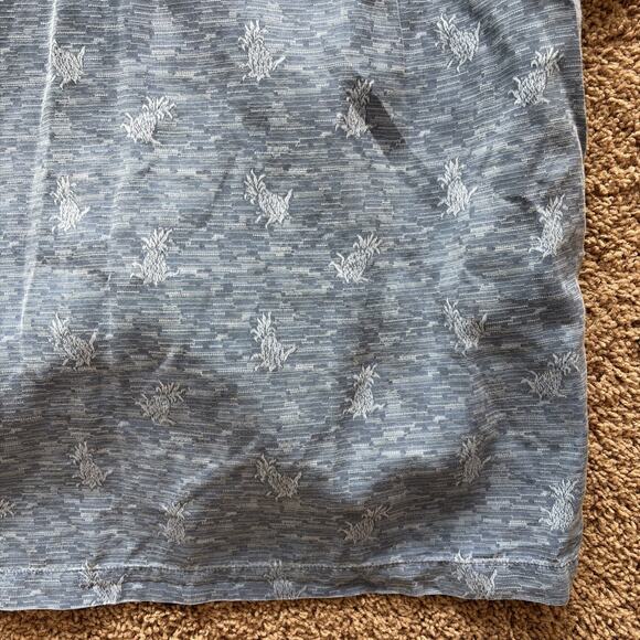 Quiksilver Edition Blue Pineapple Tropical Floral Silk Cotton Hawaiian Shirt XL - Picture 9 of 11